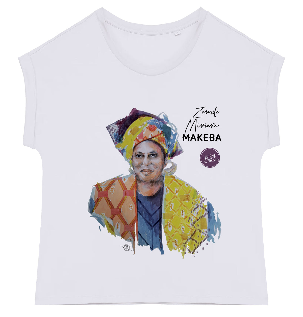 Miriam Makeba I Le t-shirt manches à revers femme United Souls - Des visages, une lutte, un héritage à porter !