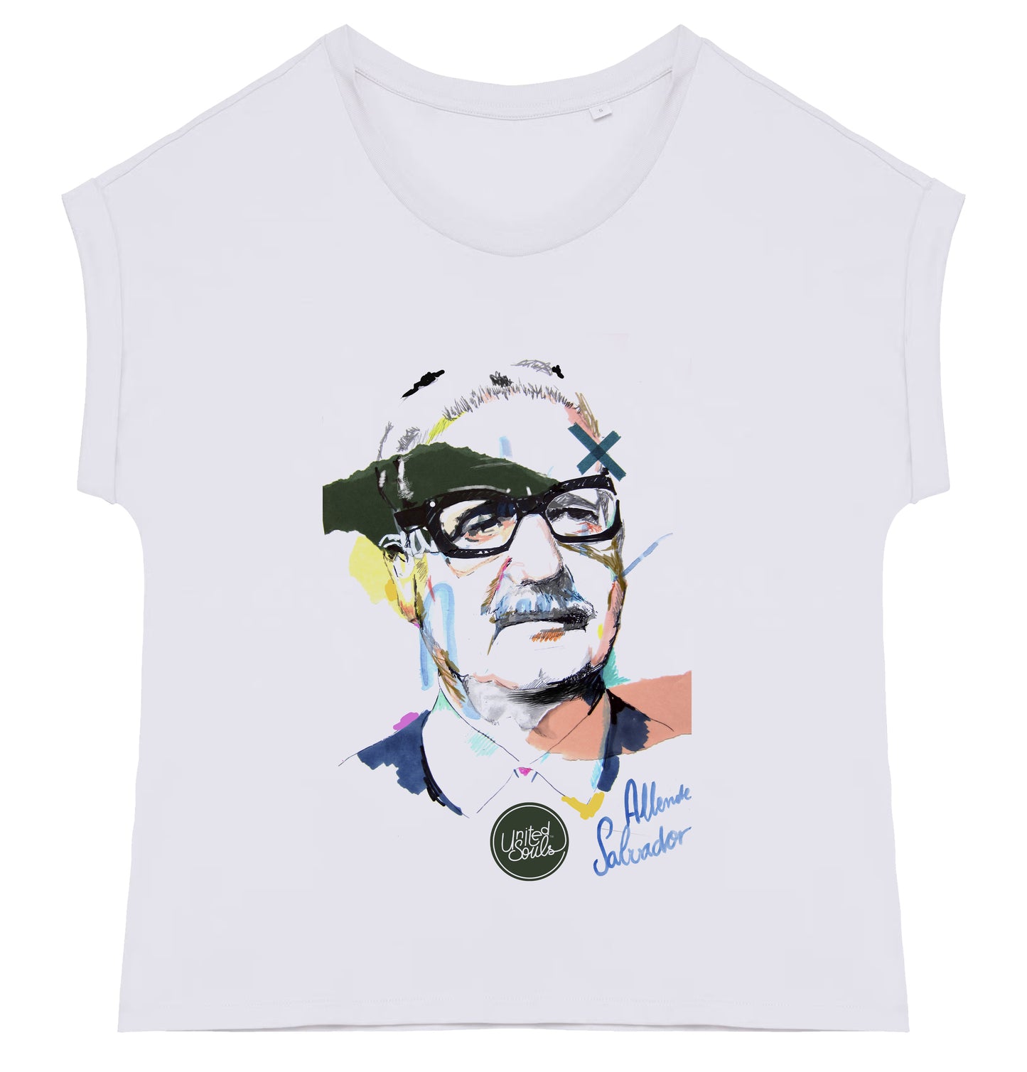 Salvador Allende I Le t-shirt manches à revers femme