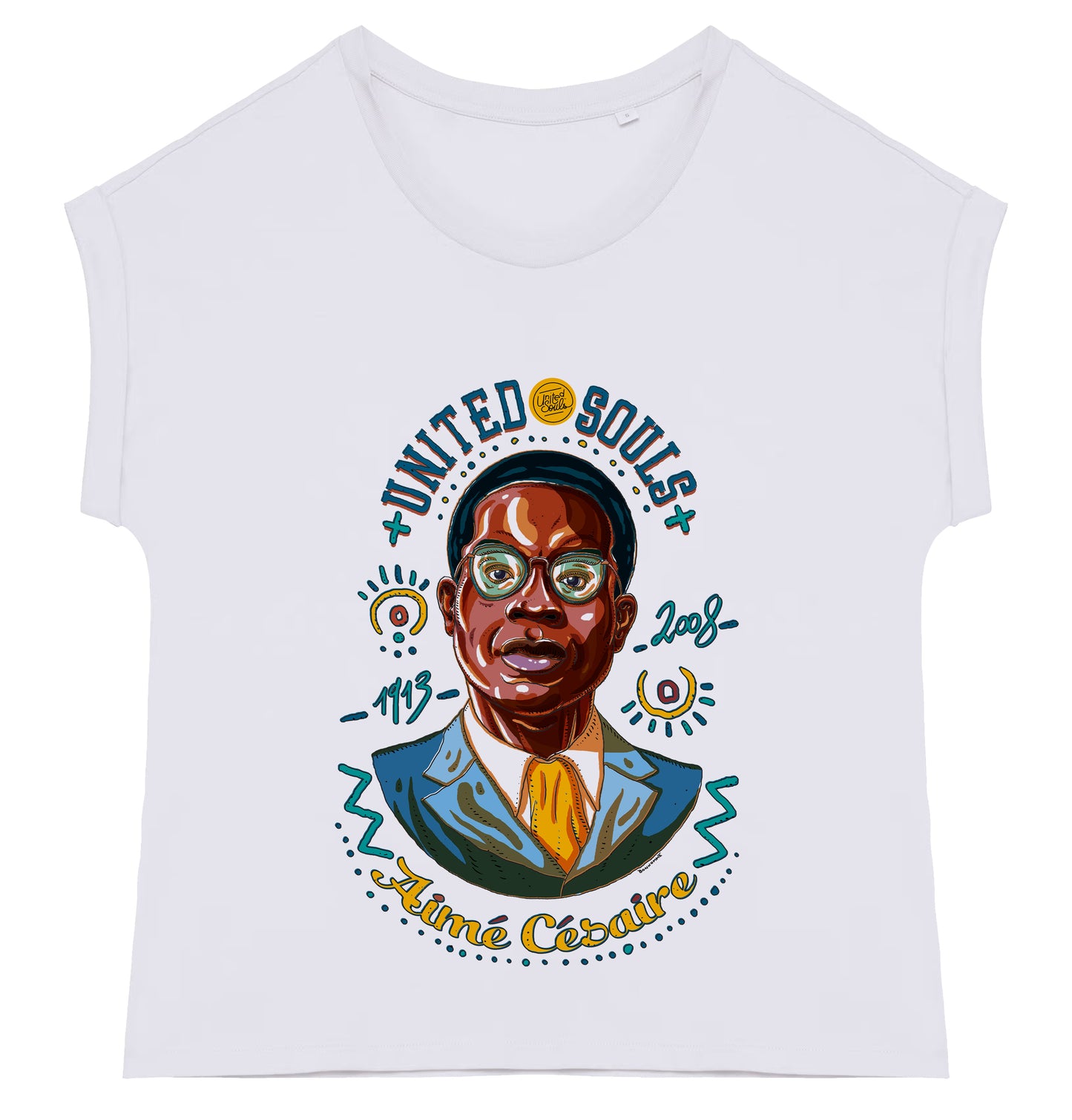 Aimé Césaire I Le t-shirt manches à revers femme