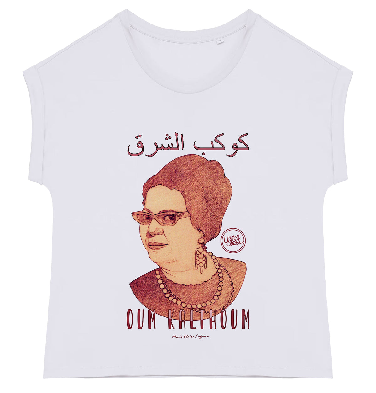 Oum Kalthoum I Le t-shirt manches à revers femme United Souls - Des visages, une lutte, un héritage à porter !