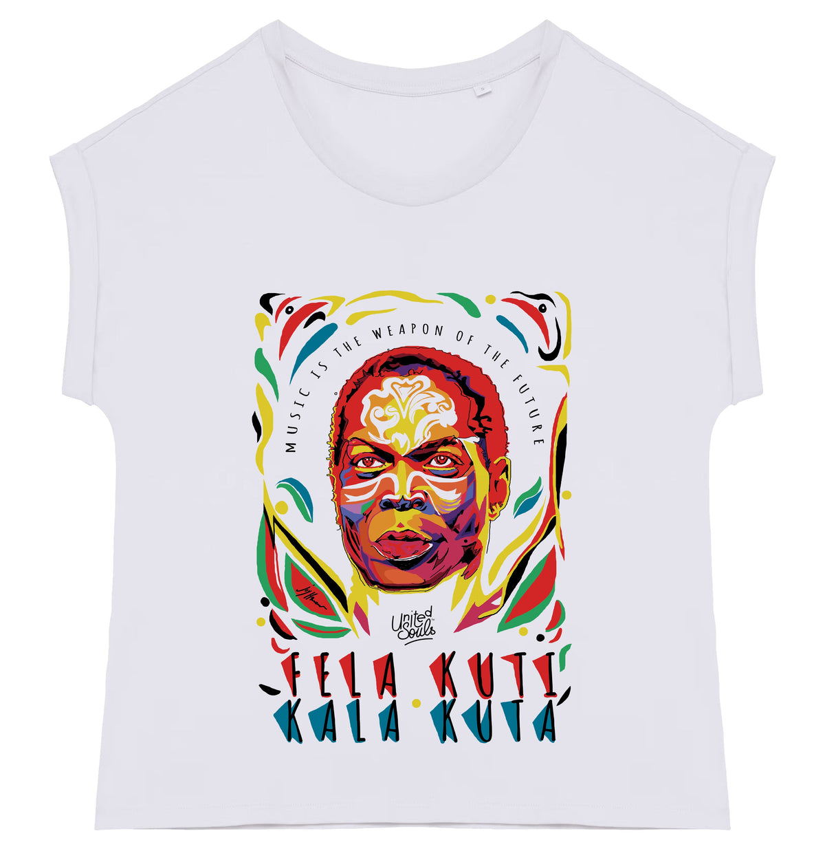 Fela Kuti I Le t-shirt manches à revers femme United Souls - Des visages, une lutte, un héritage à porter !