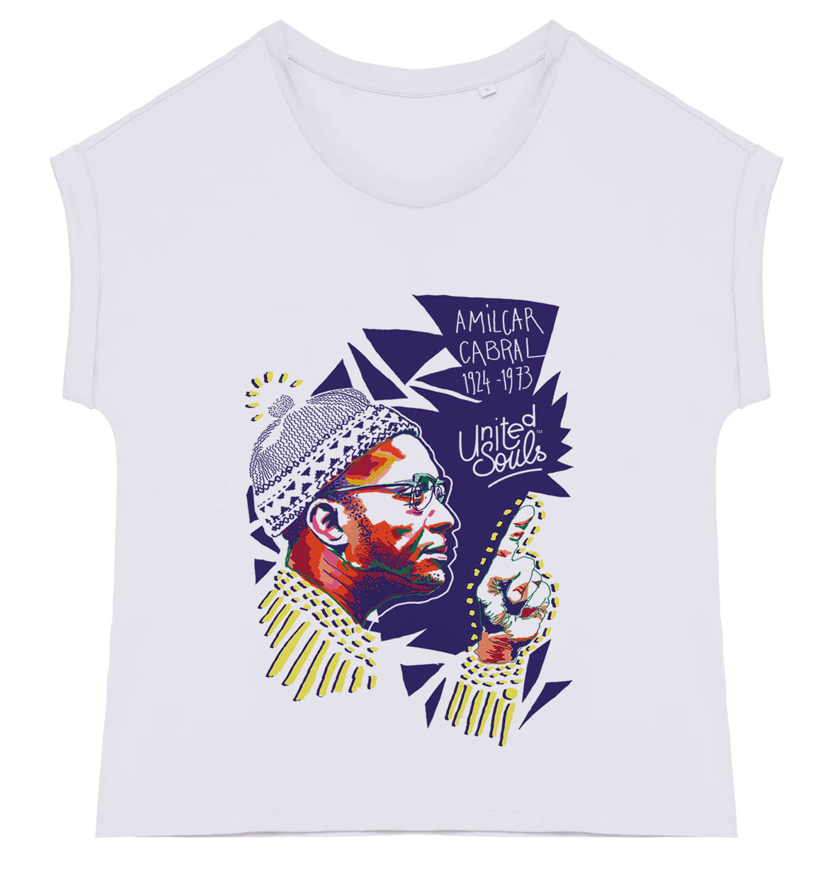 Amilcar Cabral I Le t-shirt manches à revers femme United Souls - Des visages, une lutte, un héritage à porter !