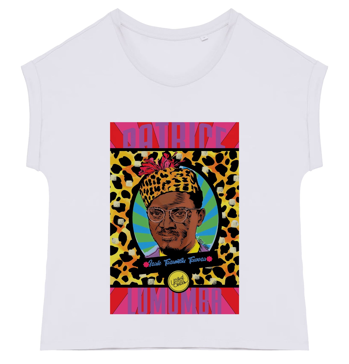 Lumumba Pop Art I Women's cuffed sleeve t-shirt