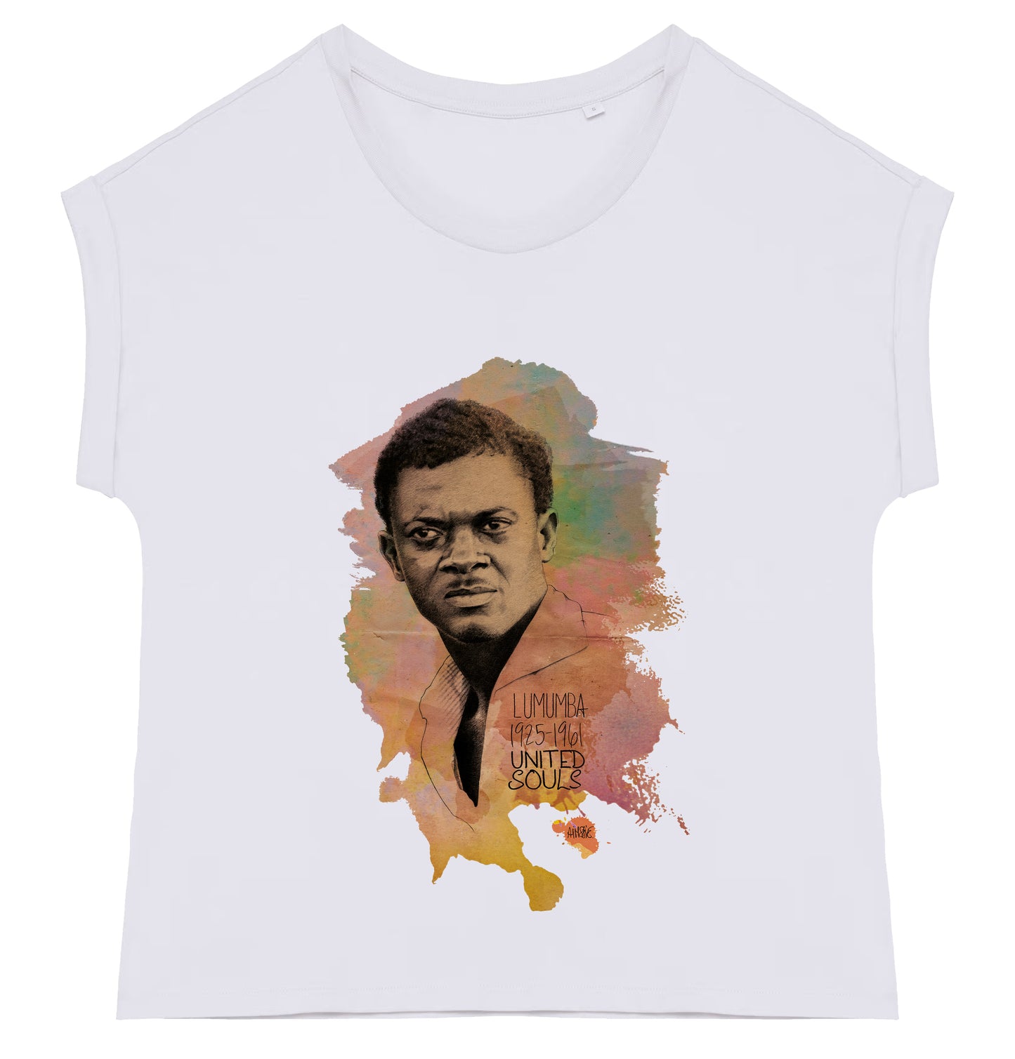 Lumumba Color I Le t-shirt manches à revers femme