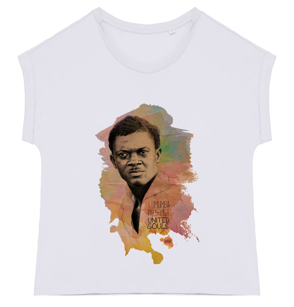 Lumumba Color I Le t-shirt manches à revers femme United Souls - Des visages, une lutte, un héritage à porter !