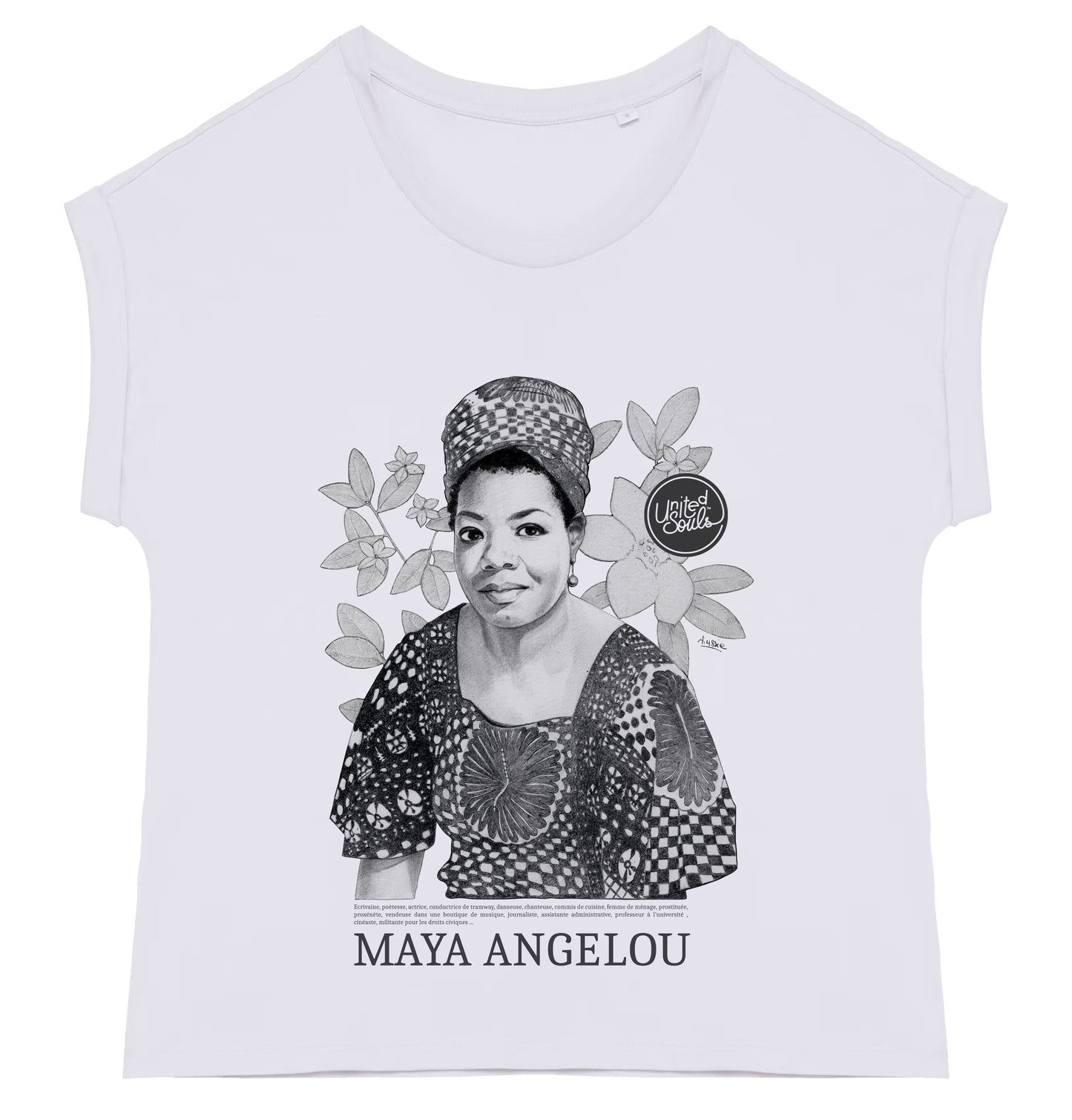 Maya Angelou Classic I Le t-shirt manches à revers femme