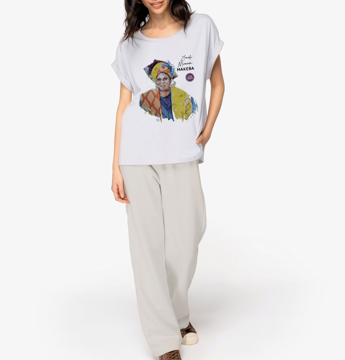 Miriam Makeba I Women's cuffed sleeve t-shirt