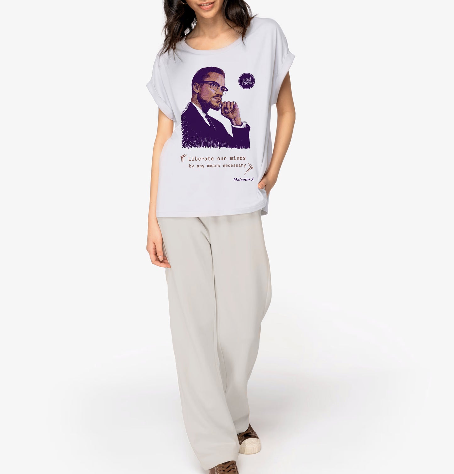 Malcolm X I Le t-shirt manches à revers femme