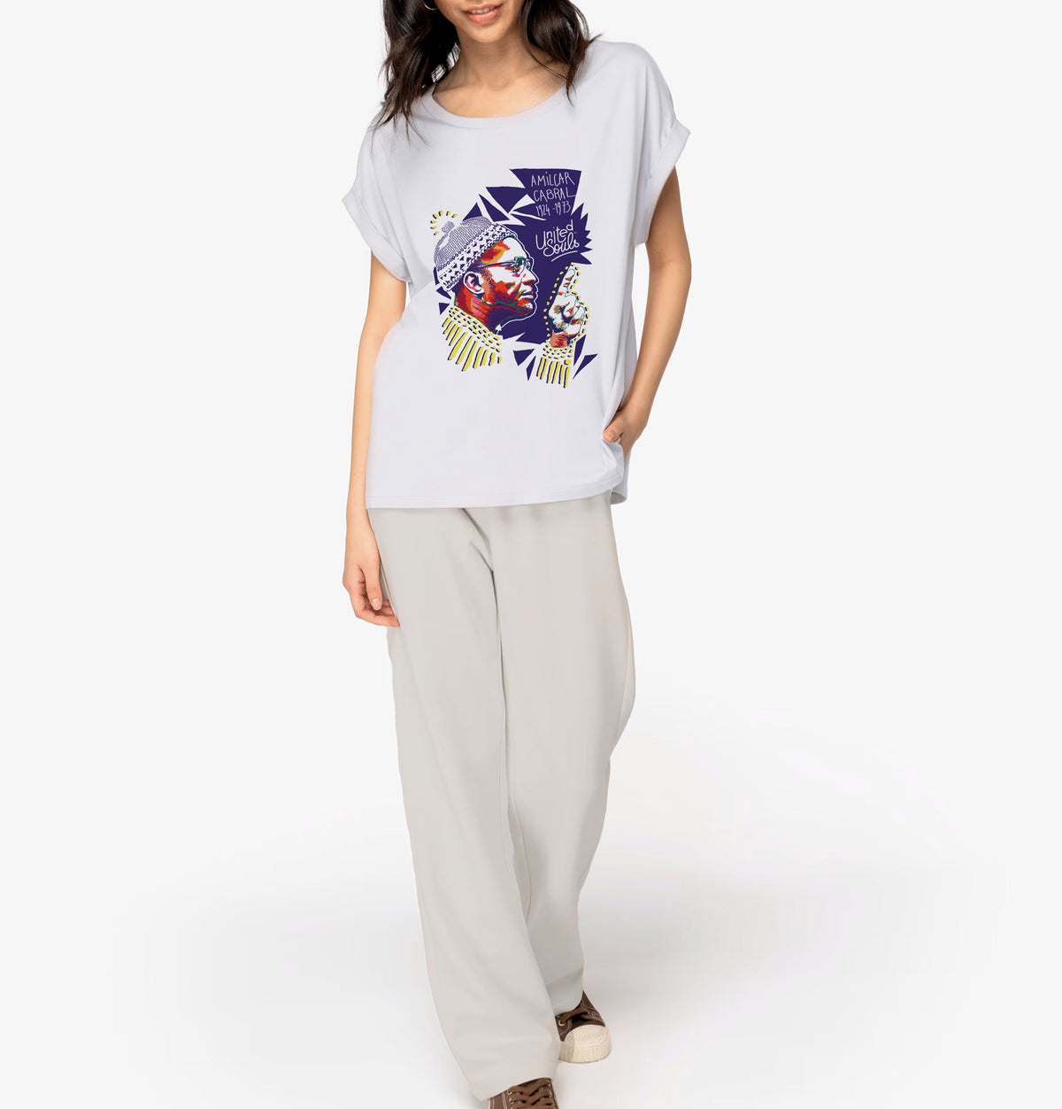 Amilcar Cabral I Women's cuffed sleeve t-shirt