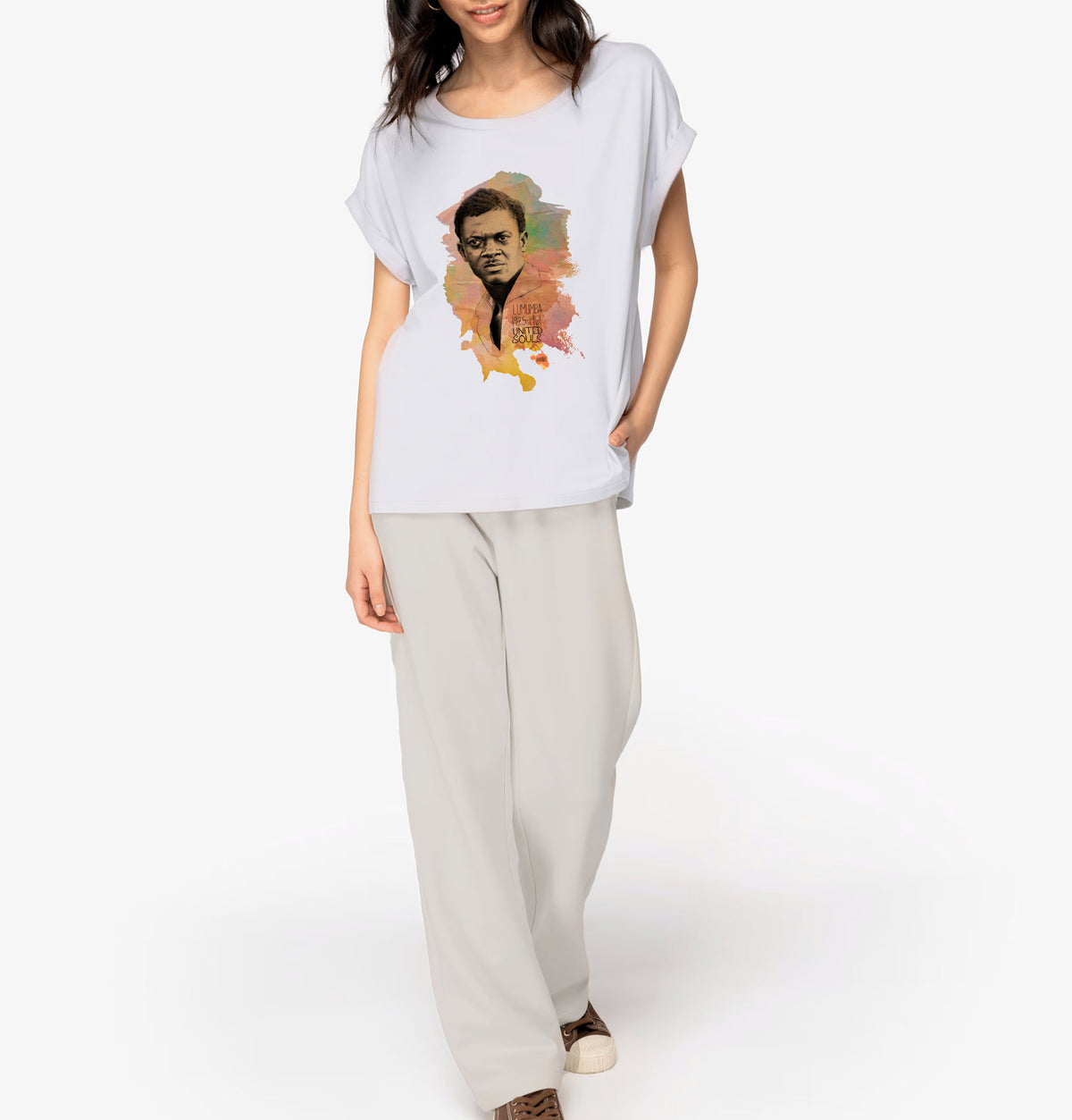 Lumumba Color I Damen T-Shirt mit Manschettenärmeln