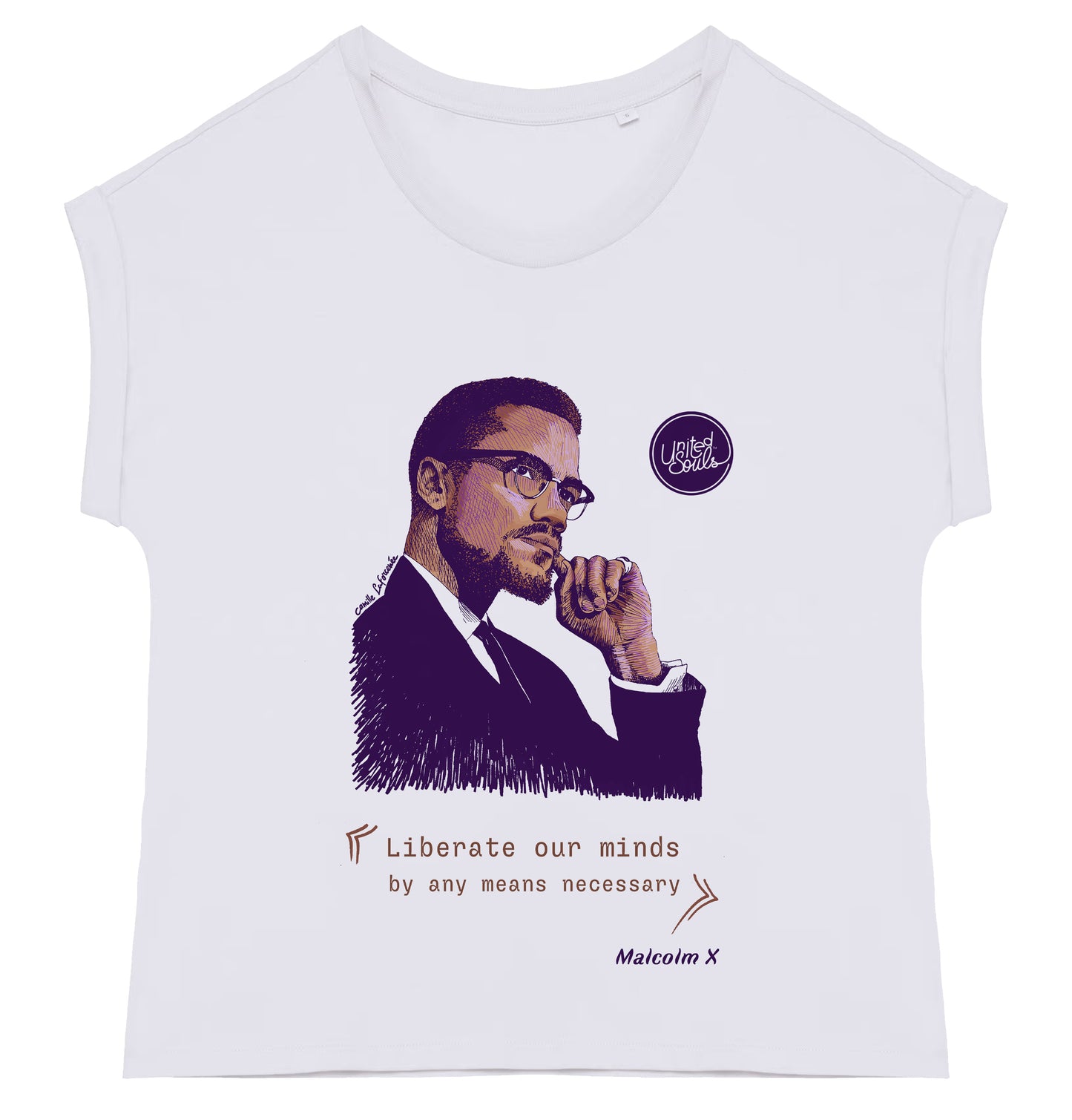 Malcolm X I Le t-shirt manches à revers femme