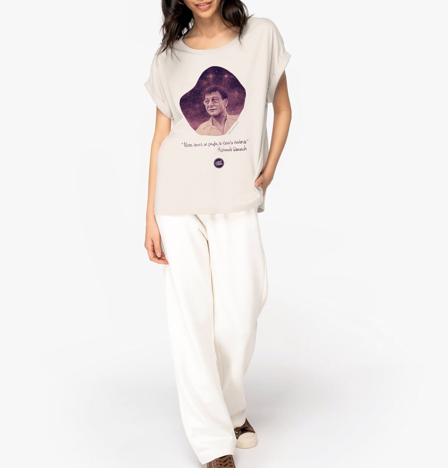 Mahmoud Darwich I Women's Turn-Up Sleeve T-Shirt