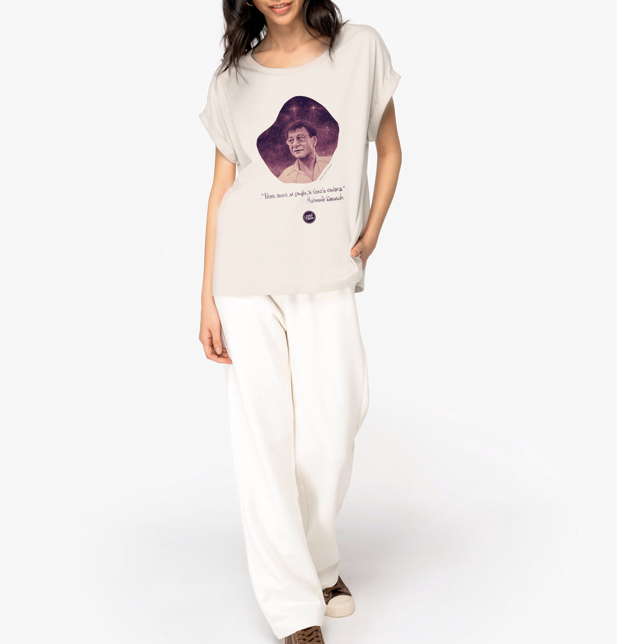 Mahmoud Darwich I Damen T-Shirt mit Umschlagärmeln