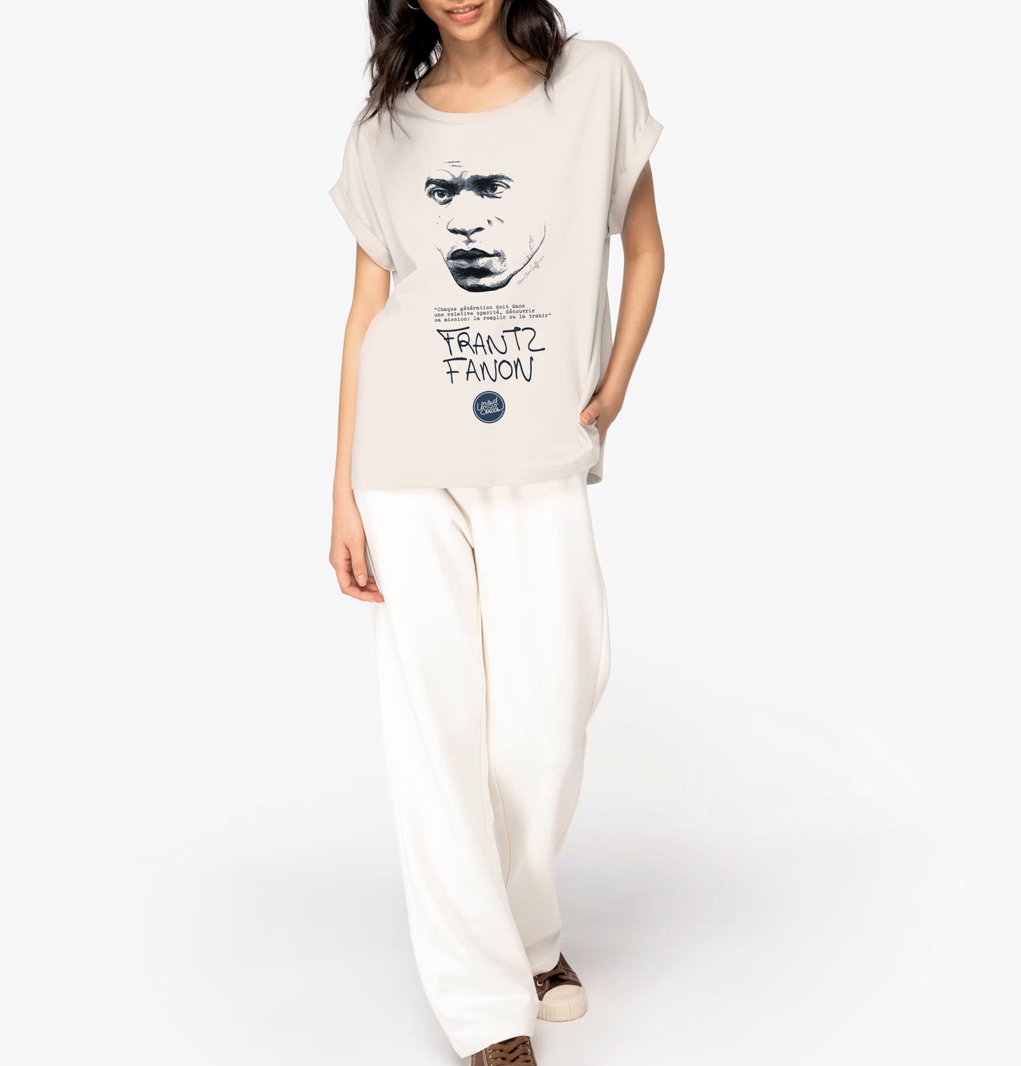 Frantz Fanon I Damen-T-Shirt mit Manschettenärmeln