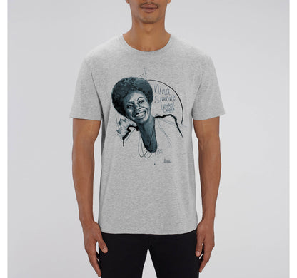 Nina Simone | T-shirt coton bio gris chiné – Bons plans