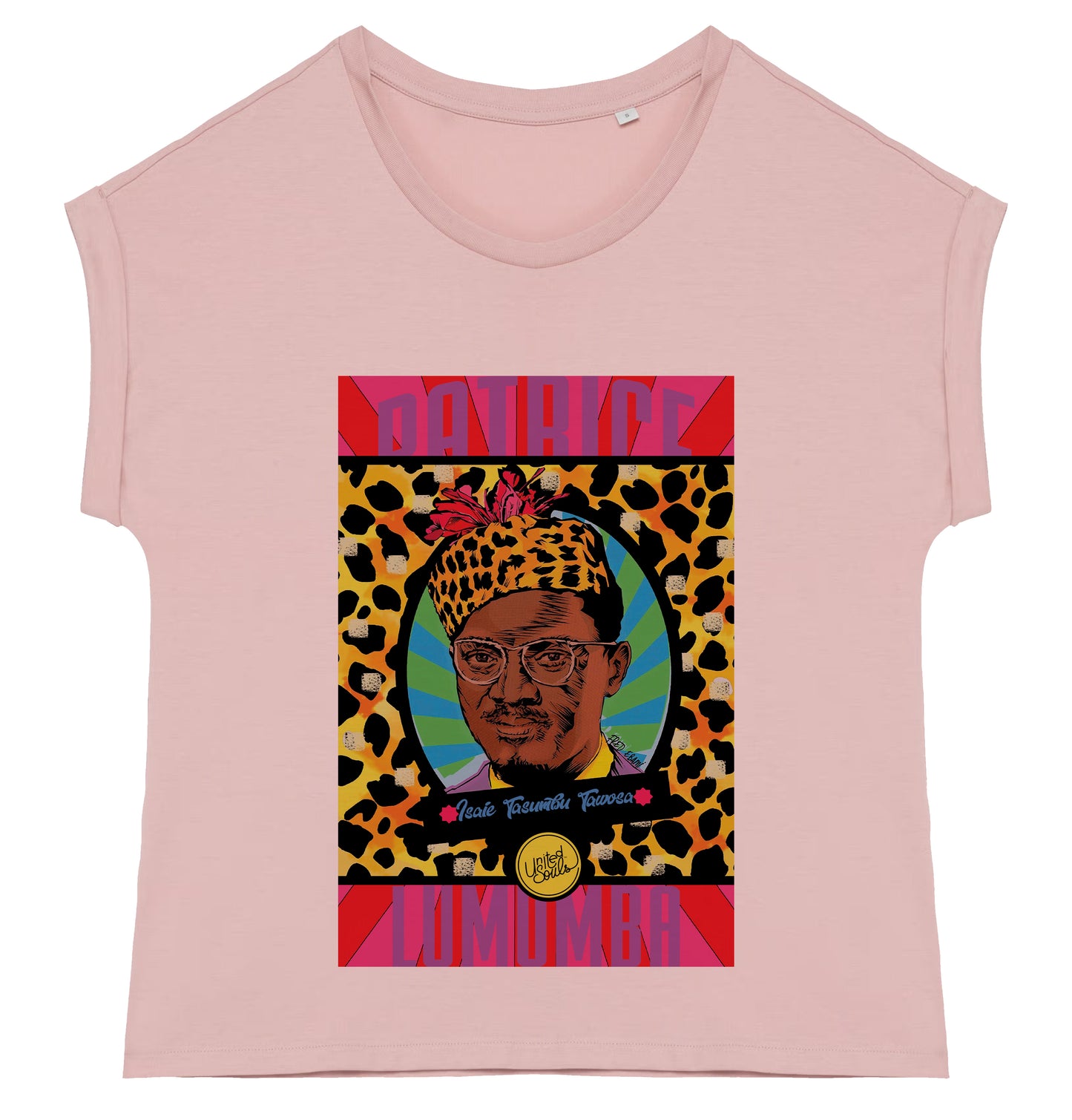 Lumumba Pop Art I Women's cuffed sleeve t-shirt