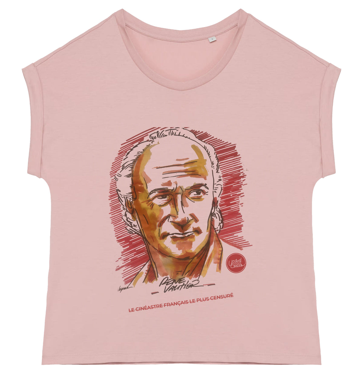 René Vautier  I Le t-shirt manches à revers femme United Souls - Des visages, une lutte, un héritage à porter !