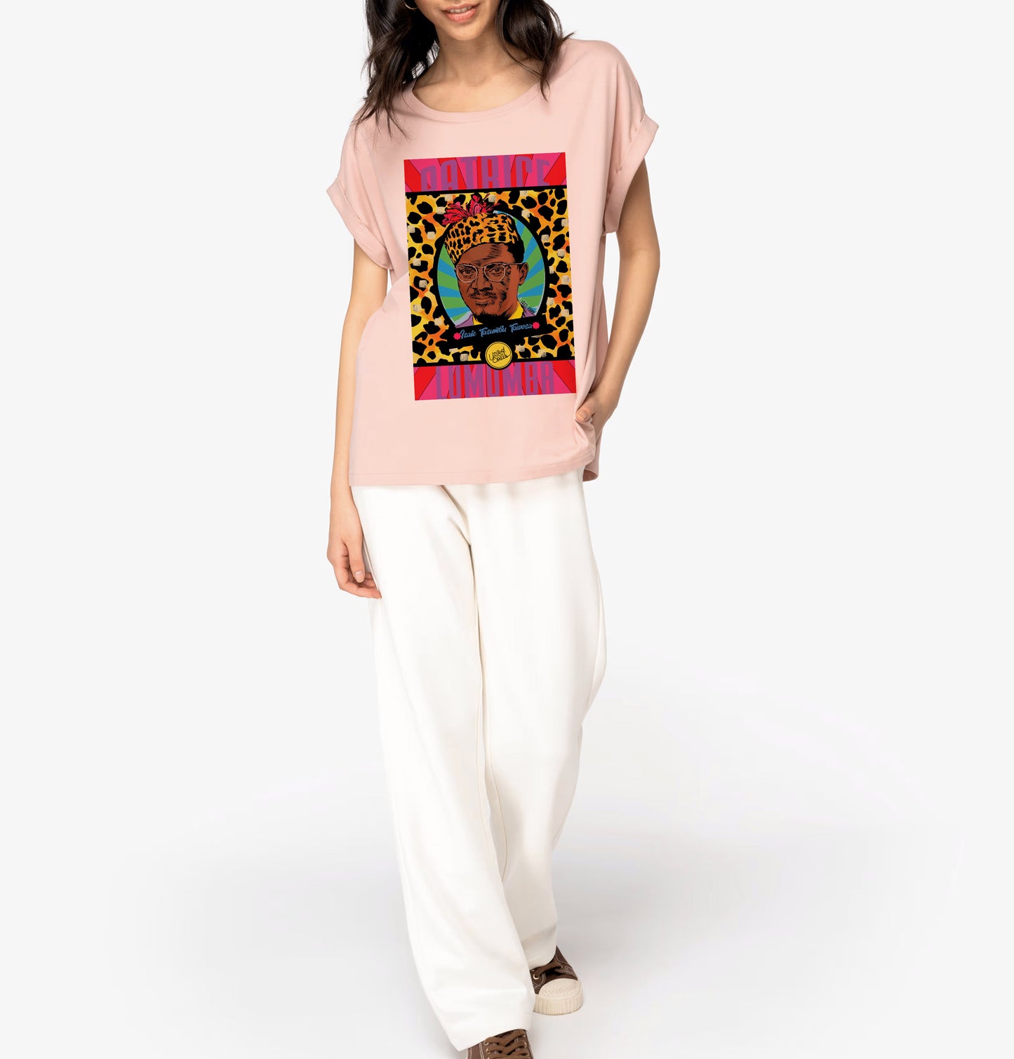 Lumumba Pop Art I Women's cuffed sleeve t-shirt
