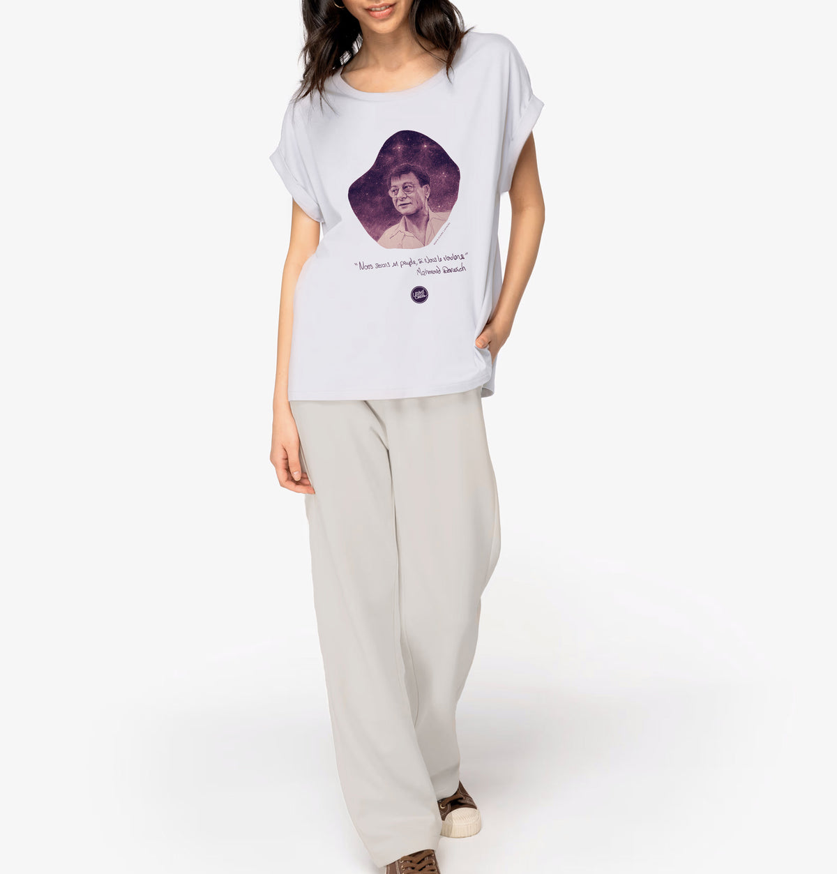 Mahmoud Darwich I Damen T-Shirt mit Umschlagärmeln